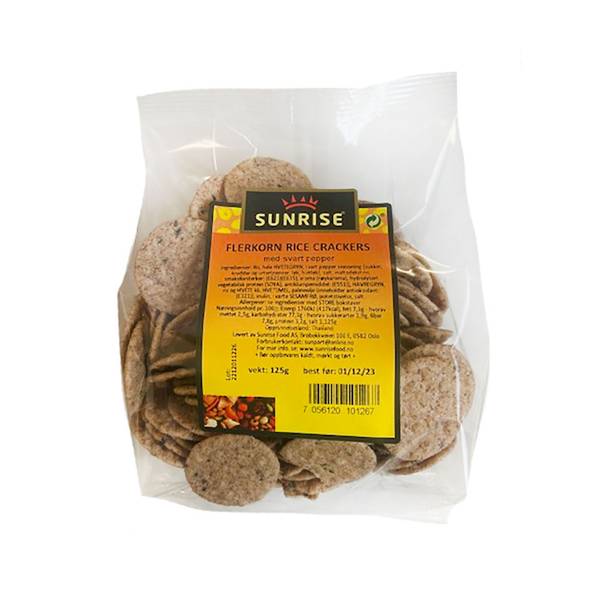 Flerkorn Riskjeks med Sort Pepper