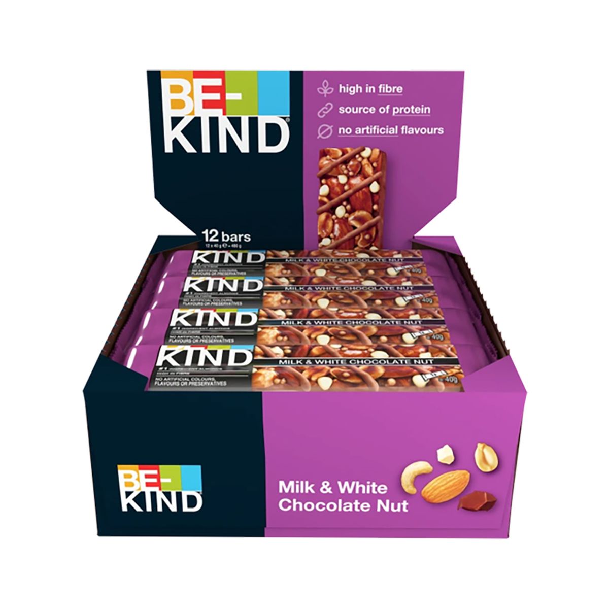 Milk & White Chocolate Nut (Kartong 12 Barer)