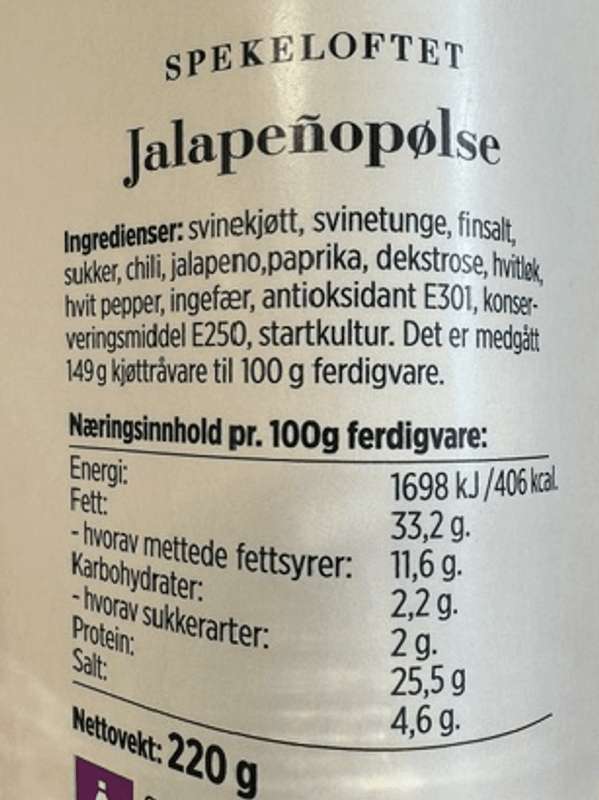 Jalapeno Spekepølse