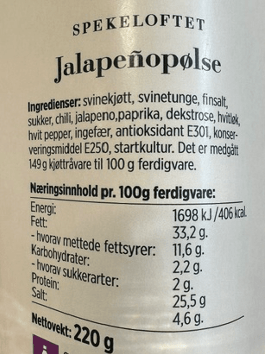 Jalapeno Spekepølse