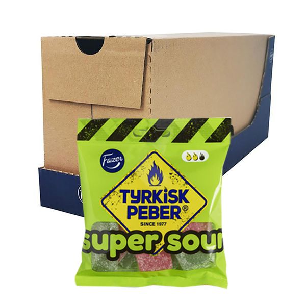 Tyrkisk Pepper Super Sour (Kartong 12 x 80g)